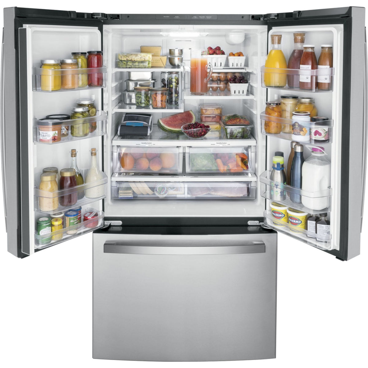 GE French Door Fridge (GWE22JYMFS) - Fingerprint Resistant Stainless S ...