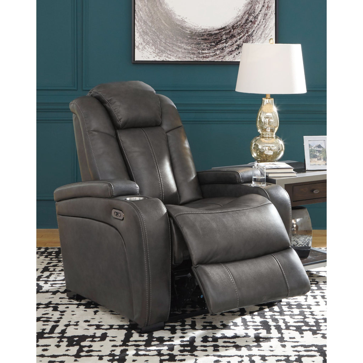 Turbulance Power Recliner - Quarry | schwartz-furniture